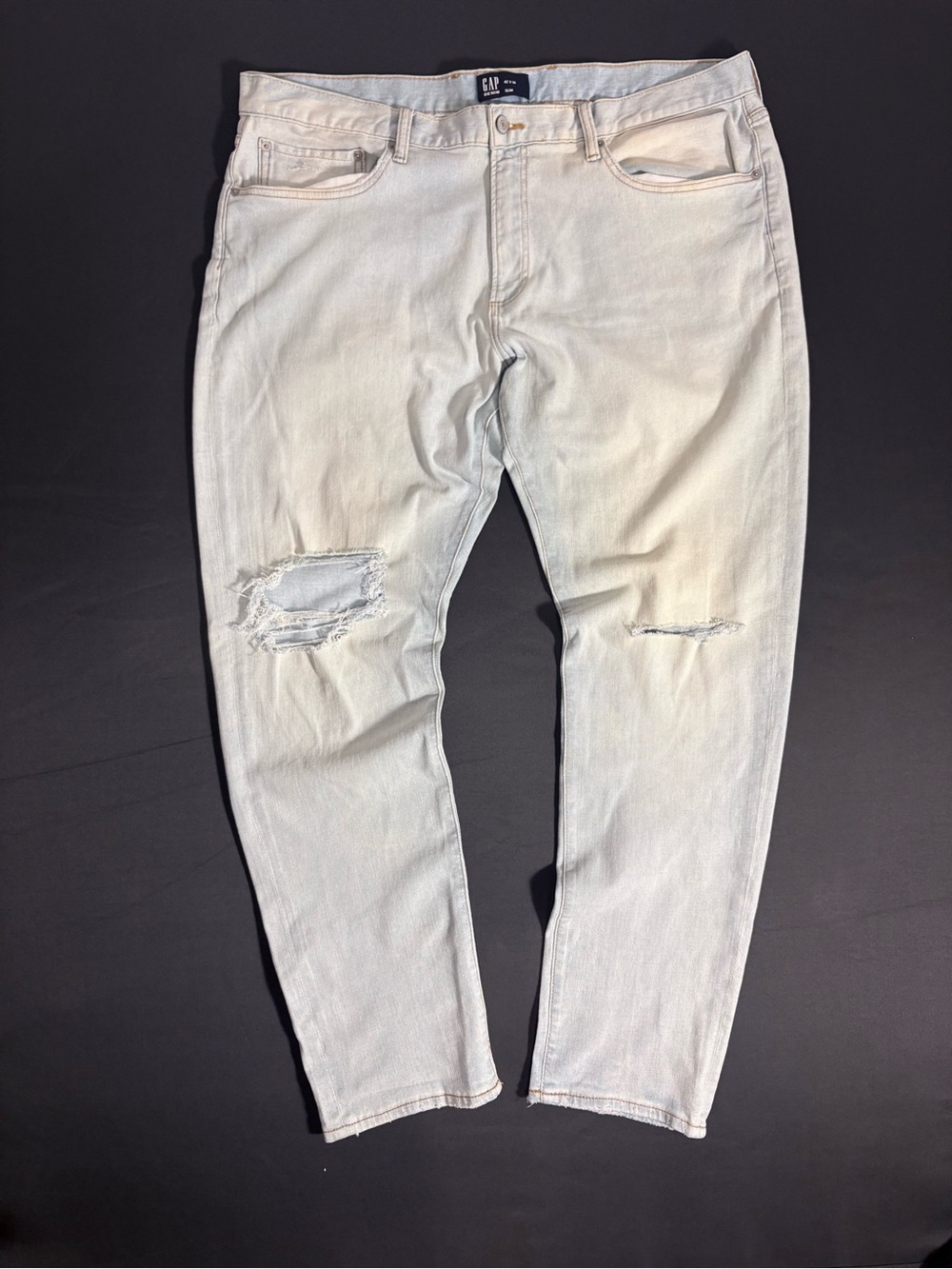 GAP Slim Straight Light Blue Distressed Jeans